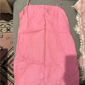 Madewell Pink Women's linen mini shift dress size 8 medium